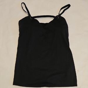 Fabletics Black Strappy Camisole with Ring-Detail